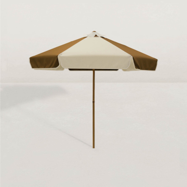 Parasol bicolore push-up Ø250m - Brun terre de Sienne