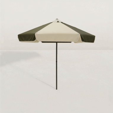 Parasol bicolore push-up Ø250m - Vert olive