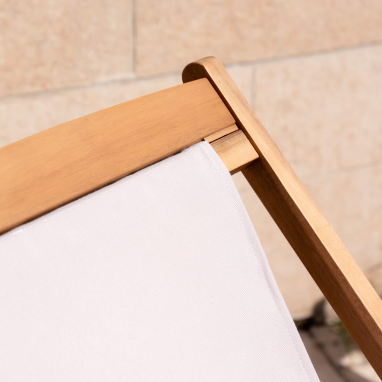 Chilienne de jardin pliante en bois Joy - Beige ivoire