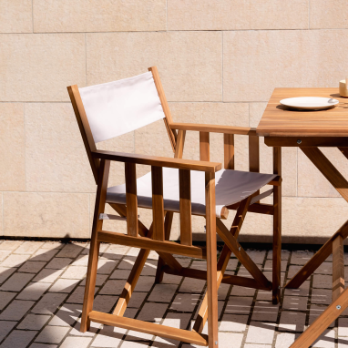 Fauteuil réalisateur en bois Joy - Lot de 2 - Beige ivoire