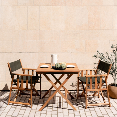 Fauteuil réalisateur en bois Joy - Lot de 2 - Vert olive