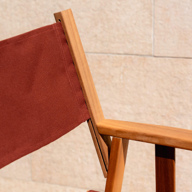 Fauteuil réalisateur en bois Joy - Lot de 2 - Rouge oxyde