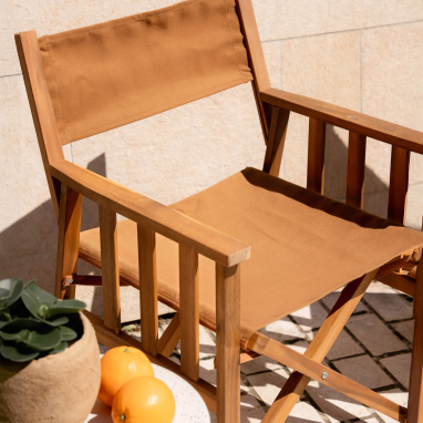 Fauteuil réalisateur en bois Joy - Lot de 2 - Brun terre de Sienne