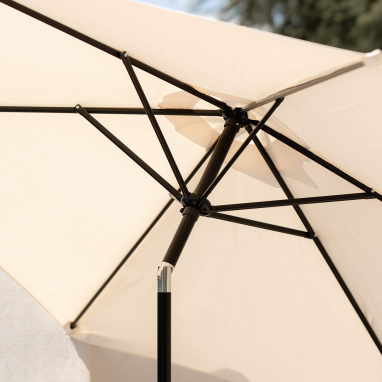 Parasol droit rond inclinable Juanito Ø270 cm - Vert olive