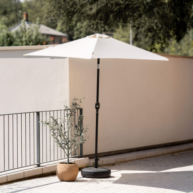 Parasol droit rond inclinable Juanito Ø270 cm - Vert olive