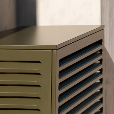 Cache Clim & Pompe à chaleur, L - 102 x 54 x 96 cm - Vert olive - RAL 6014