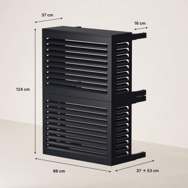 Cache clim & Pompe à chaleur, Modèle double - Vert olive - RAL 6014 - XS - L 80 x P 35 x H 60 cm