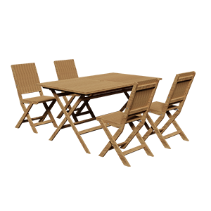 Ensemble table + chaises